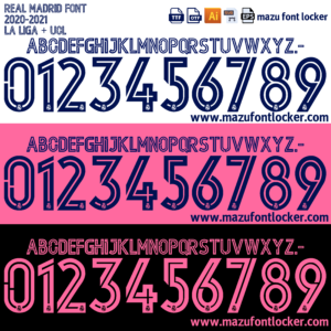 real madrid 2020 21 font vector