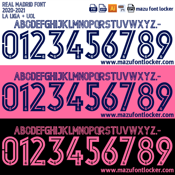 Real Madrid 2020-2021 Font Vector (AI, EPS, SVG, TTF) – #1 Authentic Style