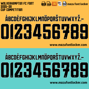 wolverhampton fc 2025 26 font vector