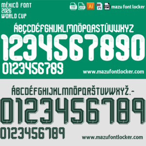 Mexico World Cup 2026 Font Vector