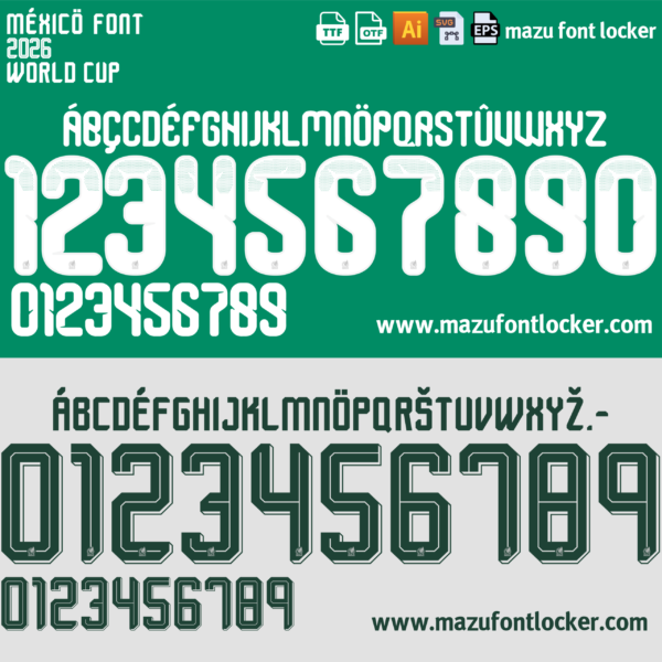 Mexico World Cup 2026 Font Vector (AI, EPS, SVG, TTF) – #1 Authentic Style