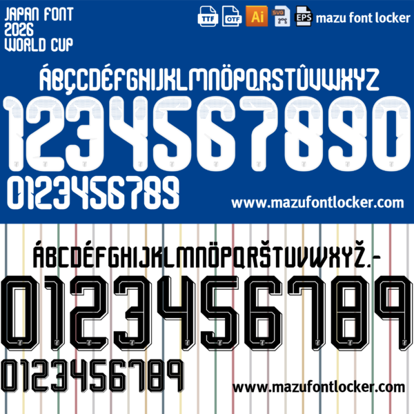 Japan World Cup 2026 Font Vector (AI, EPS, SVG, TTF) – #1 Authentic Style