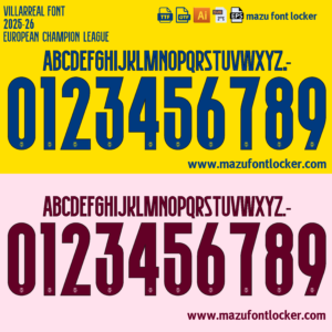 villarreal 2025 26 font vector