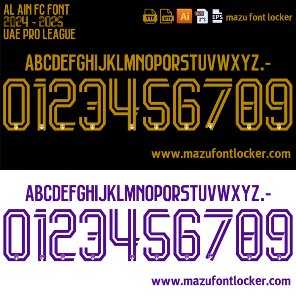 Al Ain FC 2024-2025 Font Vector – Epic Al Zaeem Masterpiece