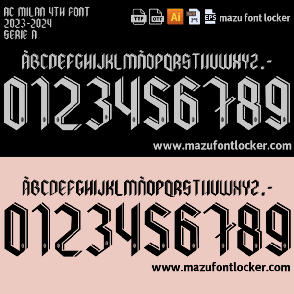 AC Milan 4th 2023-24 Font Vector – Stunning Special Edition