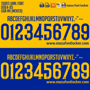 tigres uanl 2024 25 font vector