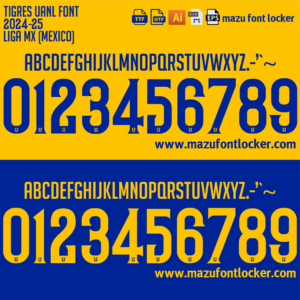 Tigres UANL 2024-25 Font Vector