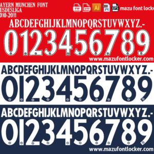 bayern munchen 2010 11 font vector