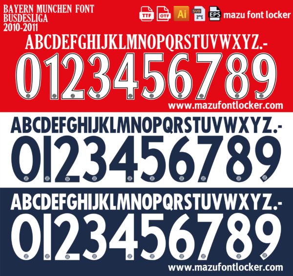 Bayern Munchen 2010-11 Font Vector