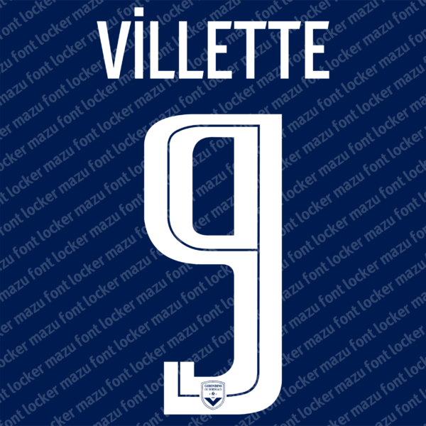 FC Girondins de Bordeaux 2025-26 Font Vector