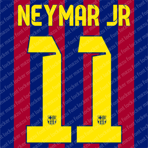 Barcelona 2014-2015 Font Vector – Legendary Treble Winning Jersey Style
