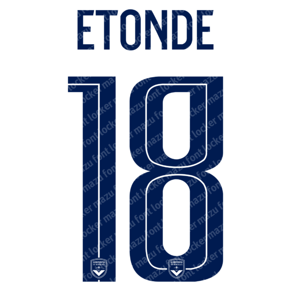 FC Girondins de Bordeaux 2025-26 Font Vector
