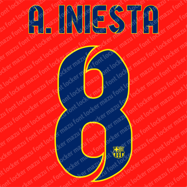 Barcelona 2014-2015 Font Vector – Legendary Treble Winning Jersey Style