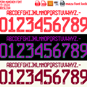 Bayern Munich 2023-2024 Font Vector – Authentic Die Roten Style