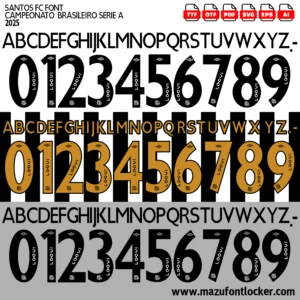Santos FC 2025 Font Vector – Legendary Brazilian Football Jersey Style