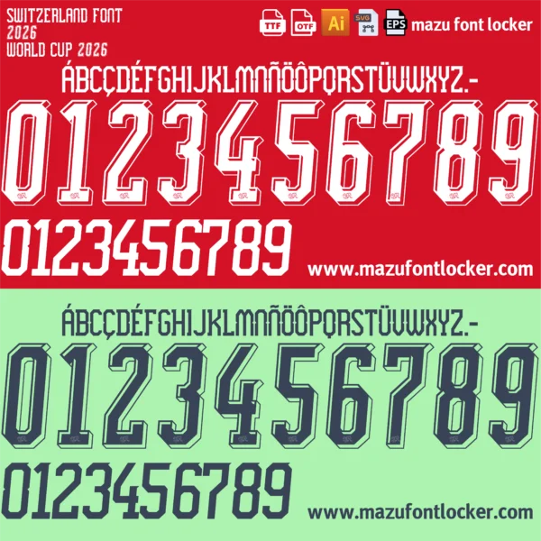 Switzerland World Cup 2026 Font Vector – Triumphant Swiss Eagles Masterpiece