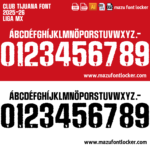 Club Tijuana 2025-26 Font Vector