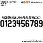 Venezia FC Away 2025-2026 Font Vector (AI, EPS, SVG, TTF) – #1 Authentic Style