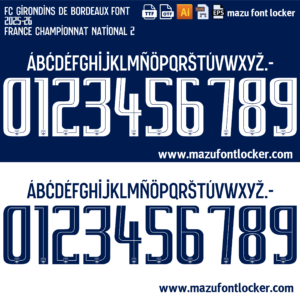 FC Girondins de Bordeaux 2025-26 Font Vector
