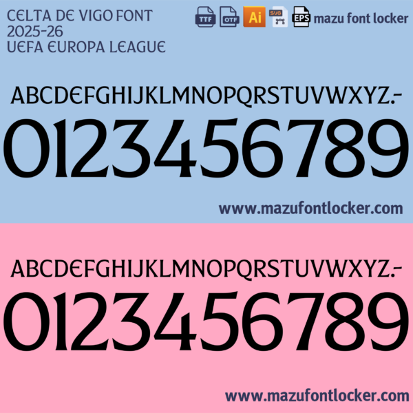 Celta de Vigo 2025-26 Font Vector