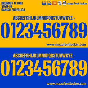 Brondby IF 2025-26 Font Vector