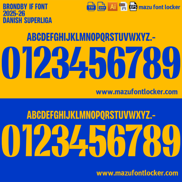 Brondby IF 2025-2026 Font Vector (AI, EPS, SVG, TTF) – #1 Authentic Style