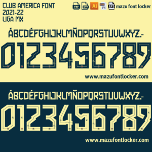 Home club america 2021 22 font vector