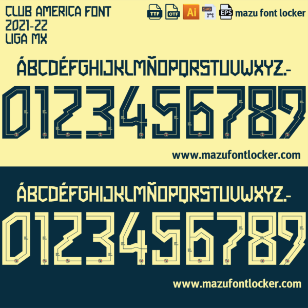 Club America 2021-2022 Font Vector – Glorious Águilas Masterpiece