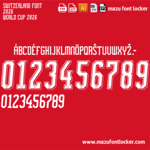 Switzerland World Cup 2026 Home & Away Font Vector (Digital Download)