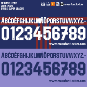 FC Basel 2025-26 Swiss League Font Vector