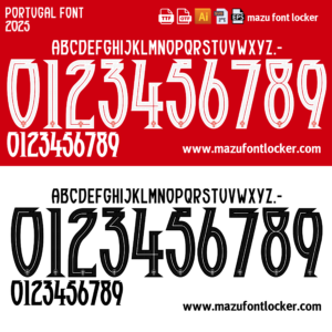 Portugal 2025 Font Vector