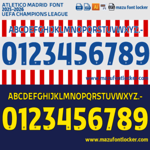atletico madrid 2025 2026 font vector