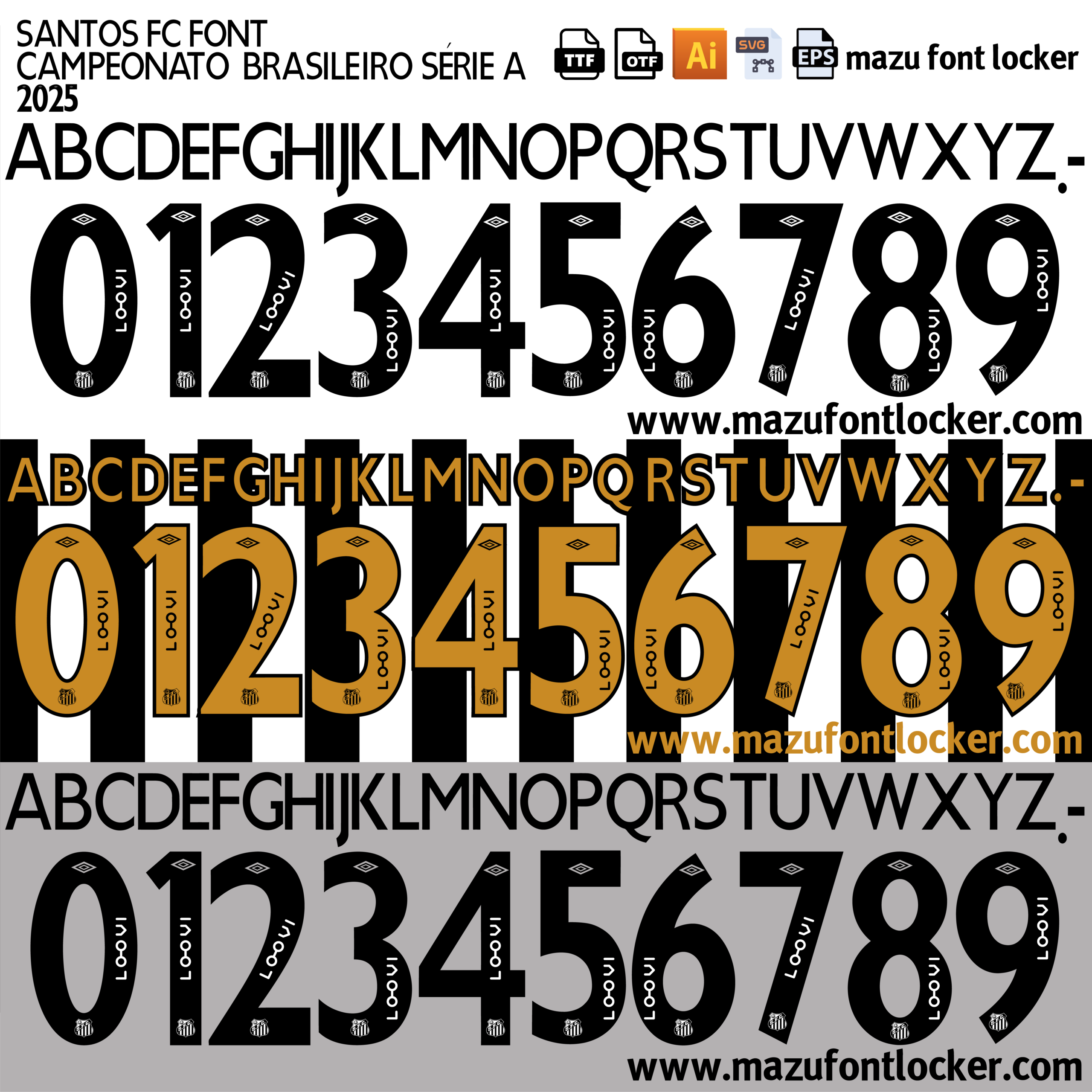 santos fc 2025 font vector santos fc 2025 font vector