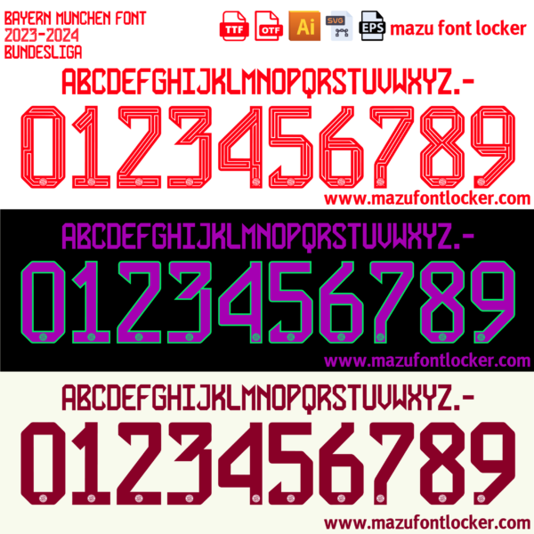 Bayern Munich 2023-24 Font Vector