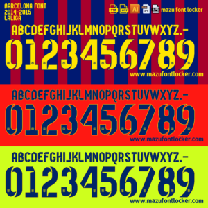 barcelona 2014 15 la liga font vector