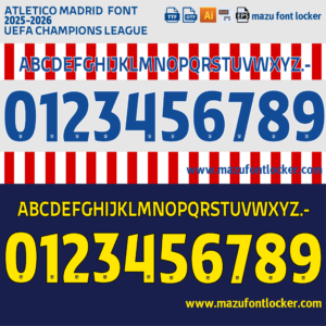 Atletico Madrid 2025-2026 Font Vector