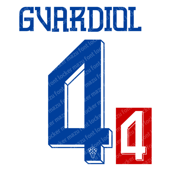 Croatia Euro 2024 Home & Away Font Vector (Digital Download)