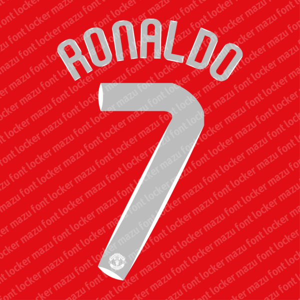 Manchester United 2007-08 Home, Away & Third Font Vector (Digital Download)