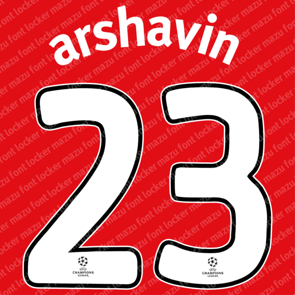 Arsenal UCL 2008-09 Home & Away Font Vector (Digital Download)
