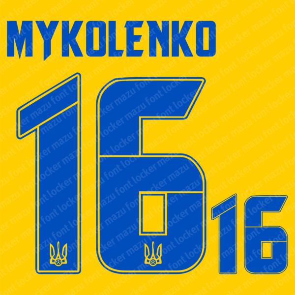 Ukraine Euro 2024 Home & Away Font Vector (Digital Download)
