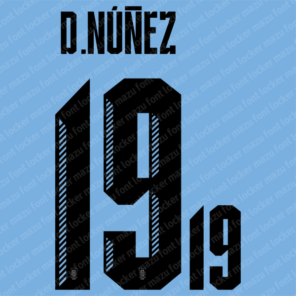 Uruguay Copa 2024 Home & Away Font Vector (Digital Download)
