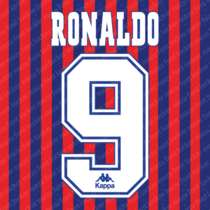 barcelona 1995 97 home & away font vector (digital download)