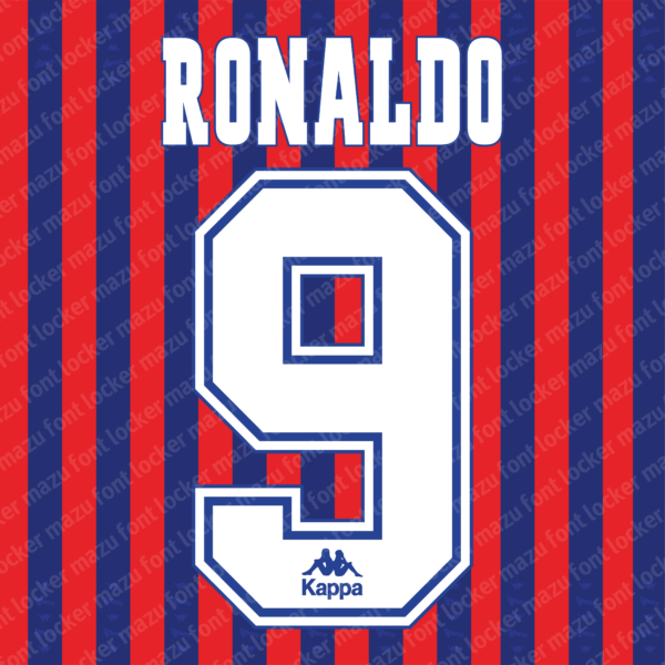 Barcelona 1995-97 Home & Away Font Vector (Digital Download)