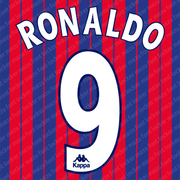 Barcelona 1997-98 Home & Away Font Vector (Digital Download)