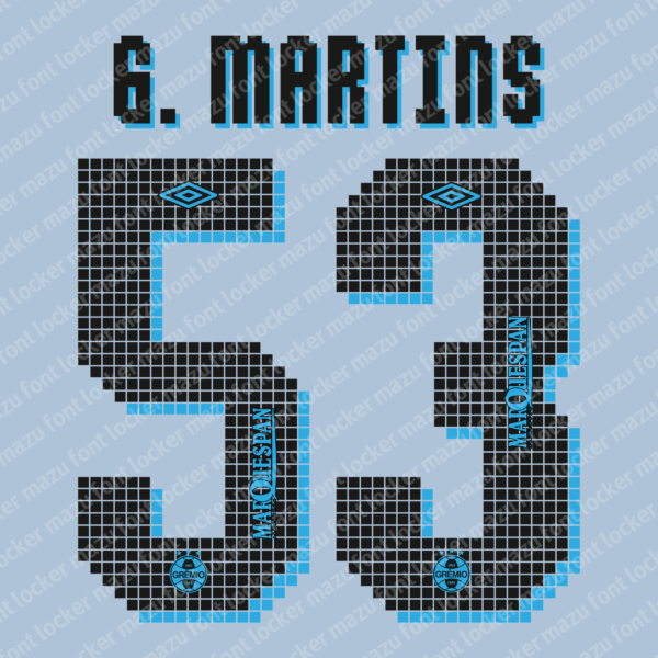 Gremio 2025-26 Home & Away Font Vector (Digital Download)