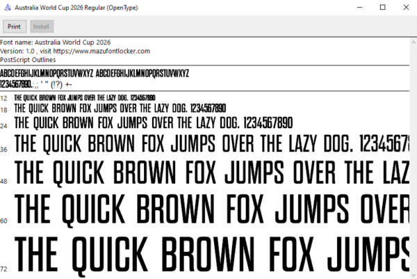 Australia World Cup 2026 Font Vector (AI, EPS, SVG, TTF) – #1 Authentic Style