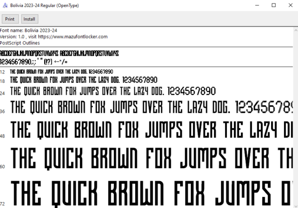 Bolivia 2023-24 Home & Away Font Vector (Digital Download)
