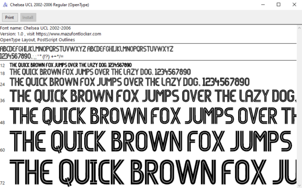 Chelsea 2002-2006 Font Vector (AI, EPS, SVG, TTF) – #1 Authentic Style