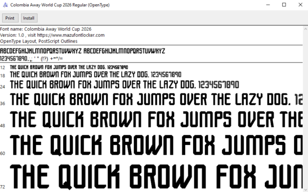 Colombia World Cup 2026 Font Vector (AI, EPS, SVG, TTF) – #1 Authentic Style