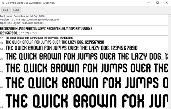 Colombia World Cup 2026 Font Vector (AI, EPS, SVG, TTF) – #1 Authentic Style